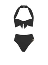 Balmain Plain Two-piece Swimsuit In Black