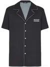 Balmain Planet-print Shirt In Black