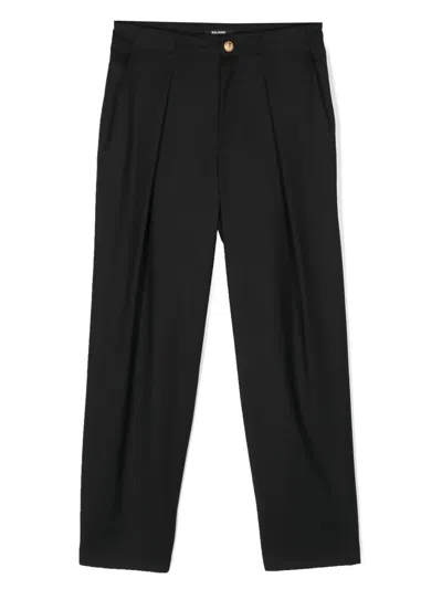 Balmain Kids' Logo-patch Trousers In Black