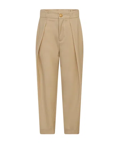 Balmain Pleat-detailing Wool Chino Trousers In Nude