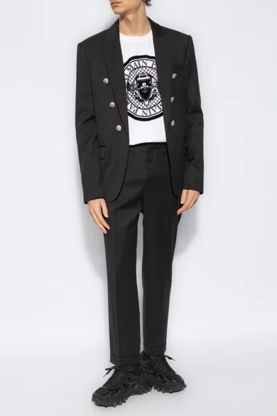 Balmain Pleat-front Trousers In Black