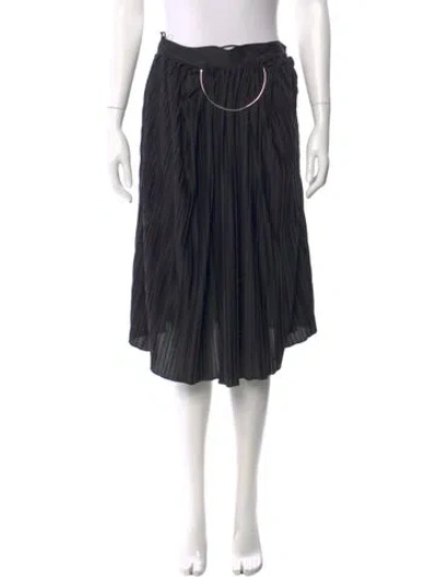 Pre-owned Balmain Pleated Accents Knee-length Skirt In Black