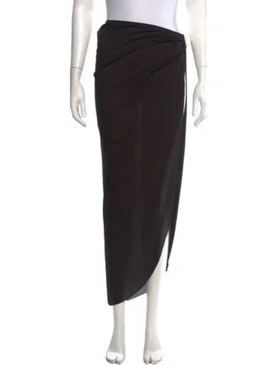 Pre-owned Balmain Pleated Accents Long Skirt W/ Tags In Black