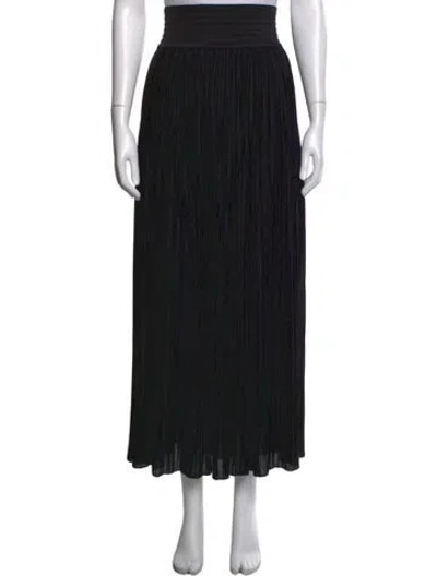 Pre-owned Balmain Pleated Accents Long Skirt W/ Tags In Black