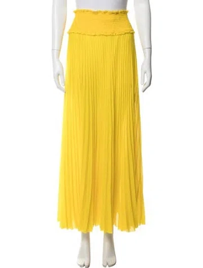 Pre-owned Balmain Pleated Accents Long Skirt W/ Tags In Yellow