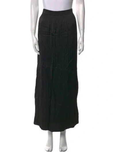 Pre-owned Balmain Pleated Accents Midi Length Skirt In Black