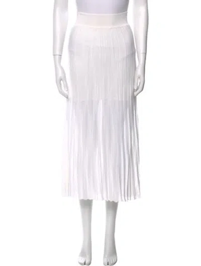 Pre-owned Balmain Pleated Accents Midi Length Skirt In Neutral