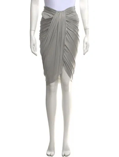 Pre-owned Balmain Pleated Accents Midi Length Skirt W/ Tags In Grey
