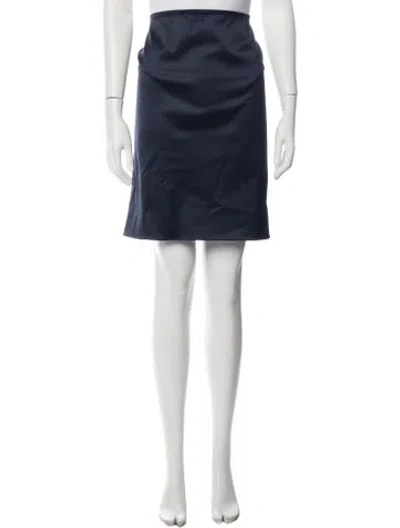 Pre-owned Balmain Pleated Accents Mini Skirt In Blue