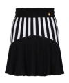 Balmain Striped Knit Pleated Mini Skirt In Black