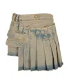 Balmain Pleated Asymmetric Miniskirt In Nude