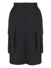 Balmain Pleated Cargo Shorts In Black