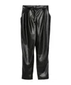 Balmain Faux-leather Trousers In Black