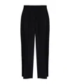 Balmain Pleated Grain De Poudre Wool Tapered Pants In Black