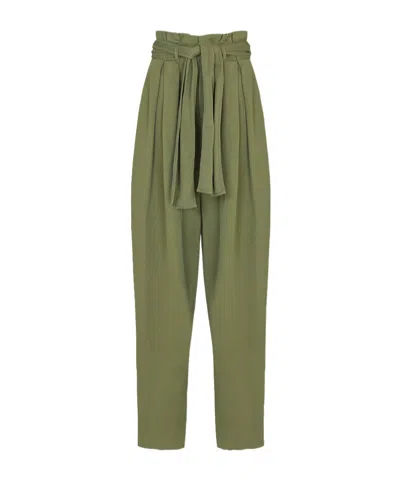 Balmain Pleated Casual Pants In Green