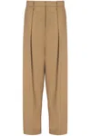 Balmain Pleated Cotton Trousers In Neutrals