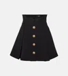 BALMAIN PLEATED CRÊPE MINISKIRT