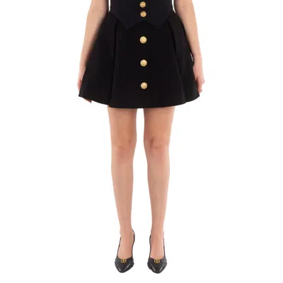 Balmain Pleated Crepe Tulip Skirt