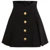 Balmain Pleated Crepe Tulip Skirt In Black
