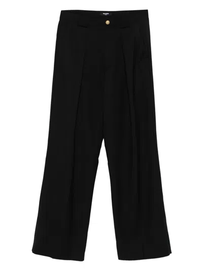 Balmain Pleated-front Trousers In Black