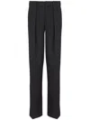 Balmain Straight Leg Pleated Pants With Pockets And Belt Loops In Black