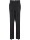 Balmain Straight Leg Pleated Pants With Pockets And Belt Loops In Pa Black
