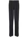 Balmain Straight Leg Pleated Pants With Pockets And Belt Loops In Black