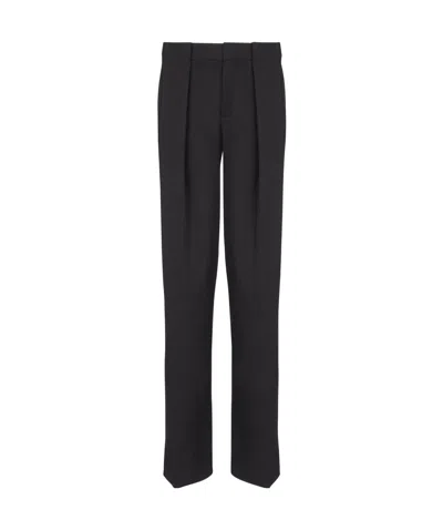 BALMAIN BALMAIN PLEATED GRAIN DE POUDRE TROUSERS