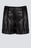 Balmain Pleated Lambskin Shorts