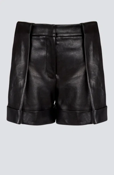 Balmain Pleated Lambskin Shorts