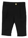 Balmain Pleated Logo-patterned Trousers In Black