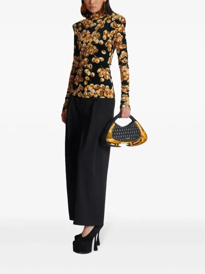 Balmain Pleated Loose Pants In Multi