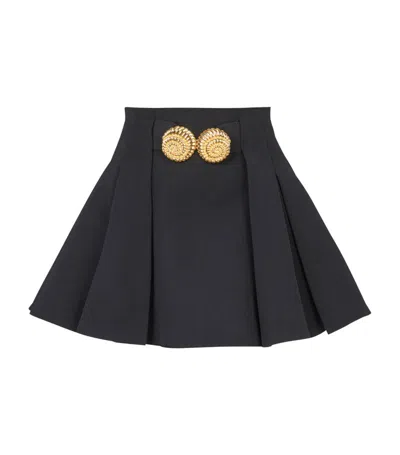 Balmain Pleated Mini Skirt In Black