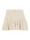 Balmain Pleated Mini Skirt In Brown