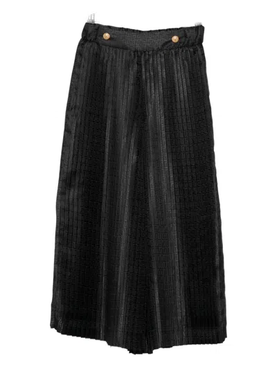 Balmain Kids' Pleated Monogram Trousers In Black
