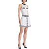 Balmain Pleated Monogrammed Knit Skirt