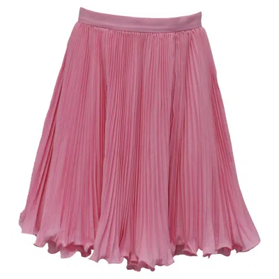 Balmain Pleated Ruffled Mini Skirt In Pink Polyester