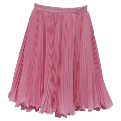 Pre-owned Balmain Pleated Ruffled Mini Skirt In Pink Polyester
