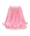 Balmain Pleated Light Crepe Mini Skirt In Pink