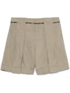 Balmain Shorts Mit Bundfalten In Braun