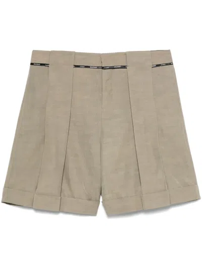 Balmain Shorts Mit Bundfalten In Braun