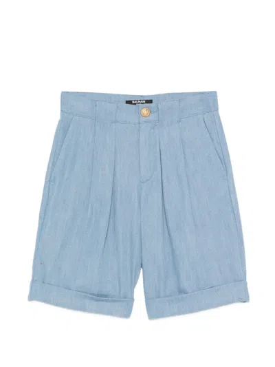 Balmain Kids' Pleated Shorts In Multi
