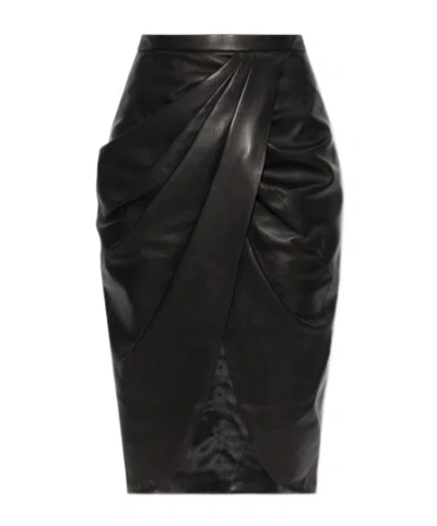 Balmain Pleated Skirt In Black