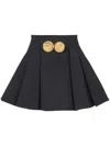 Balmain Pleated Mini Skirt In Black  