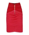 Balmain Flechage Knit Knee Lenght Skirt In Red