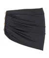 Balmain Draped Embellished Beach Cover-up In Black