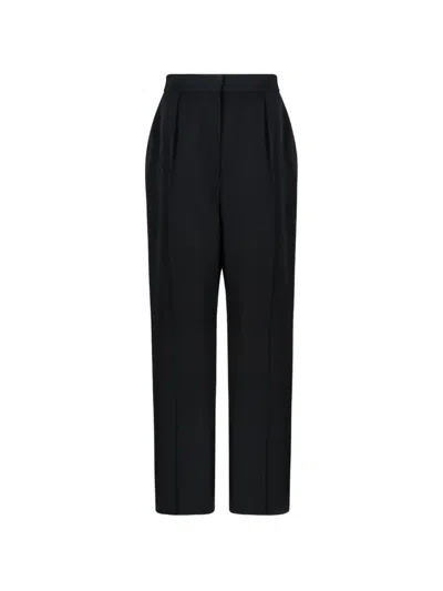 Balmain Pleated Straight-leg Trousers In Black