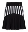 Balmain Striped Knit Pleated Mini Skirt In Black