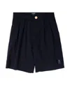 Balmain Pleated Tailored Shorts In Black
