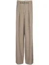 Balmain Men's Taupe Cupro Pleated Pants In Neutrals